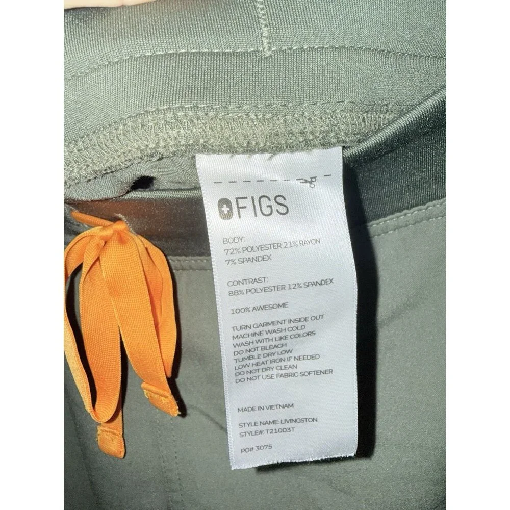 FIGS Technical Collection Men Size XL Tall Green Scrubs Pants Bottoms Pockets B